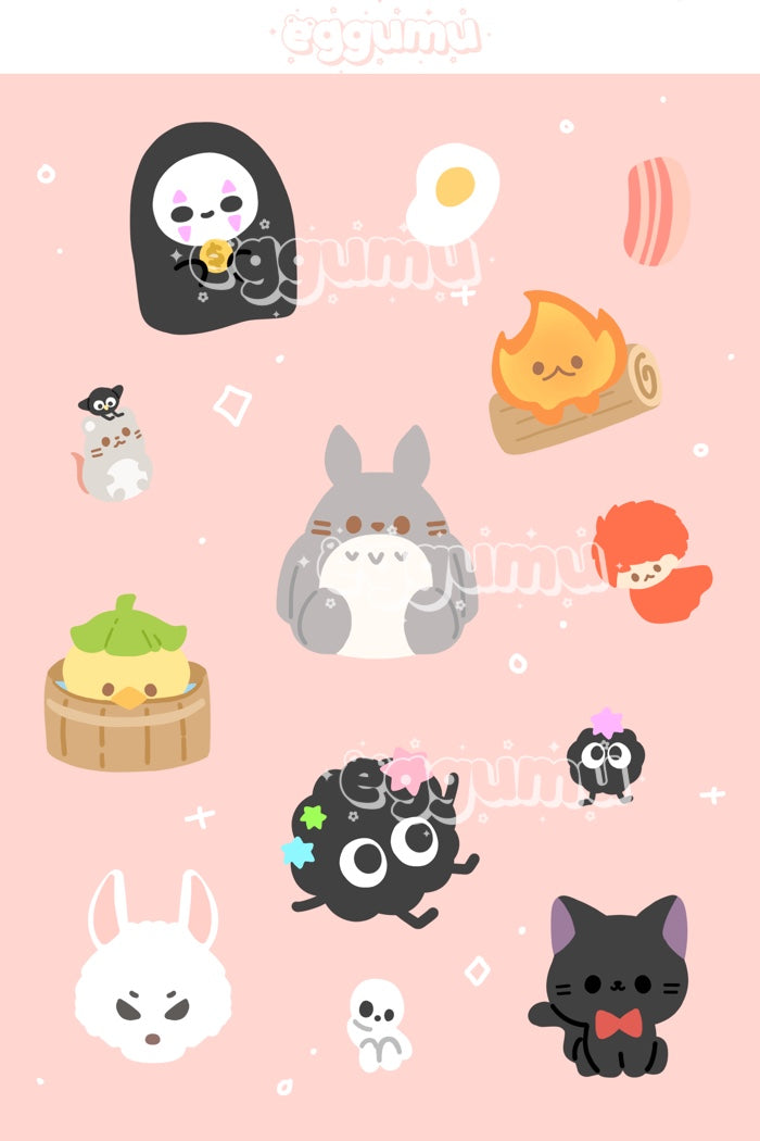 sticker sheet - studio ghibli