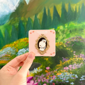 enamel pin - gold framed bunny (standard)