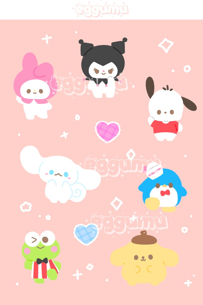 sticker sheet - sanrio