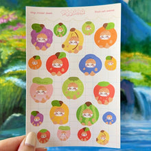 Load image into Gallery viewer, sticker sheet - fruit cat memes
